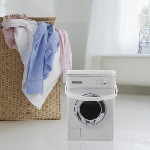 VILLCASE Large Capacity Laundry Powder Box, Metal Washing Machine Shaped Container with Handle