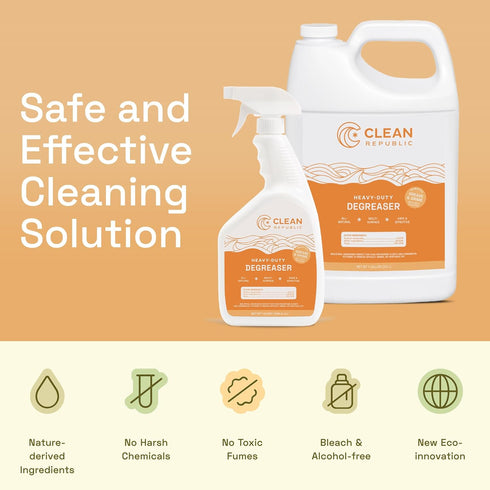 Heavy-Duty ALL-NATURAL Degreaser & Grill Cleaner, Safe for People, Pets, and Plants, Cuts Through Tough Grease Cooking