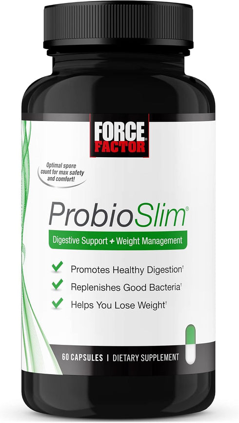 Force Factor ProbioSlim Probiotics 60 Capsules, Digestive Health Support to Reduce Bloating, Gas & Diarrhea