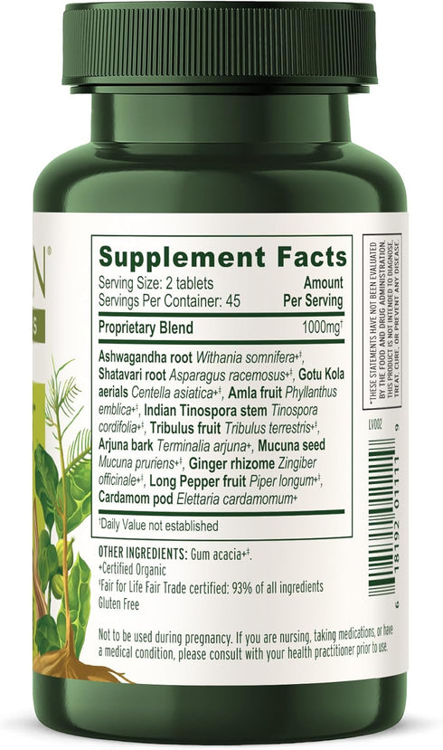 Banyan Botanicals Stress Ease Organic Herbal Supplement for Stress & Fatigue, 90 Tablets