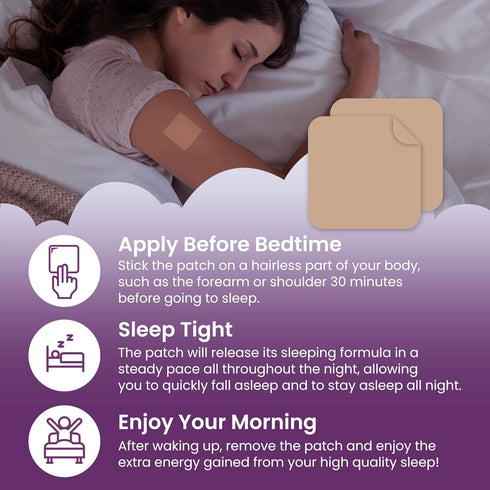 60 Extra Strength Sleep Patches for Adults - Fast Acting, 100% Natural, Skin-Friendly, Easy to Apply Before Sleeping