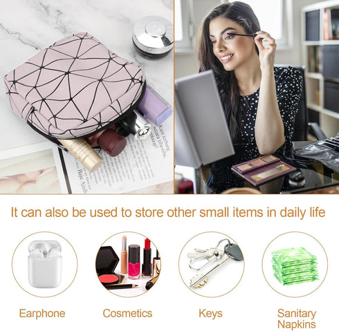 Likesing Sanitary Napkin Storage Bag, Leather Portable Period Bag for Girls Women, Sanitary Napkin Period Pad Pouch