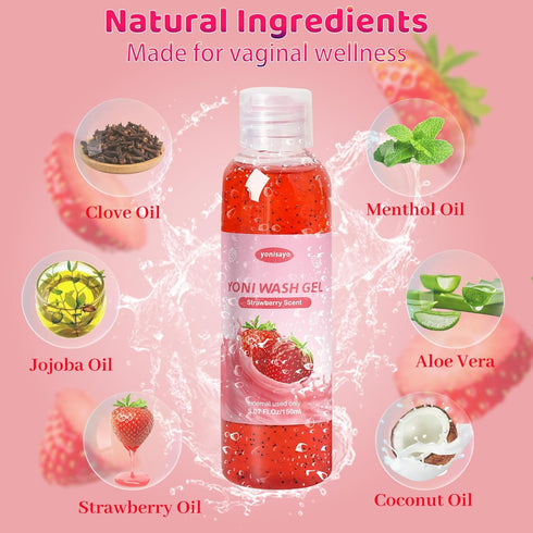 yonisayo 2 PCS Yoni Wash, Natural Feminine Wash for Women Ph Balance, Yoni Body Wash Vaginal Wash for Intimate