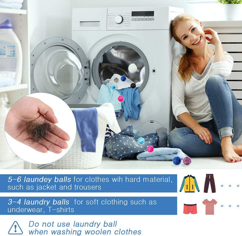 Blulu 30 Pieces Pet Hair Remover for Laundry - Reusable Dryer Balls, Lint Remover for Pet Hair (Light Blue, Blue, Grey,
