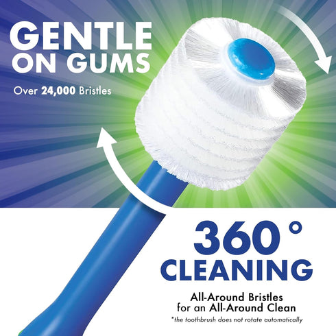 Brilliant Oral Care Baby Toothbrush, Soft Bristles, Round Head, Blue, Ages 0-2 Years, 1 Pack