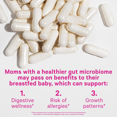 Pink Stork Lactation Probiotic - 30 Billion CFUs Multi Strain Postnatal Probiotics for Breastfeeding Women, 30 Capsules