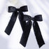 VOBOBE 2PCS Black Hair Bows for Women Girls, Tassel Hair Ribbon Bowknot Clips Barrettes with Long Tail