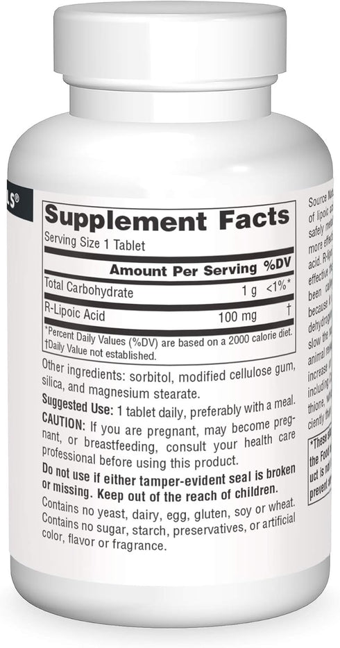 Source Naturals R-Lipoic Acid 100mg, 120 Tablets