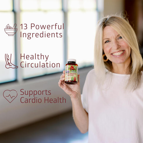 2-Pack N1N Premium Blood Pressure Support with Hawthorn & Hibiscus - Natural Supplement for Cardio Health, 180 Caps