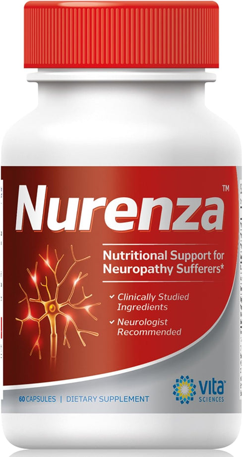 Vita Sciences Nurenza Neuropathy Supplement for Nerve Health, 60 Ct, Natural R-ALA with Vitamins & Antioxidants