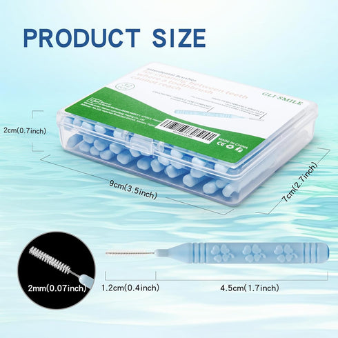 Slim Interdental Brushes, 32PCS Orthodontic Brushes for Braces, Oral Dental Hygiene Flosser for Deep Cleaning