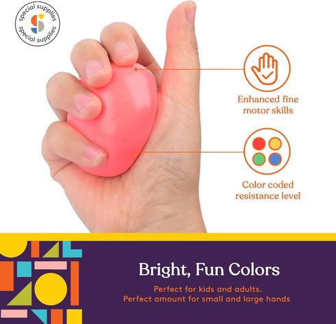 Set 4 Special Supplies Therapy Putty for Teens and Adults - Resistive Hand Exercise Stress Relief Therapy Putty Kit