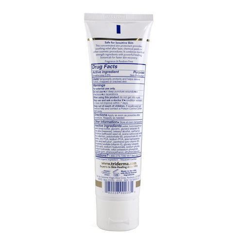 TriDerma Post Laser Aloe & Zinc Occlusive Cream, 3.3 oz for Use After Chemical Peels, Micro-Needling or Laser Treatments
