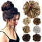 Lelinta Hair Bun Extensions - Wavy Curly Messy Donut Chignons Hair Piece Wig Hairpiece, Silver Grey