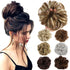 Lelinta Hair Bun Extensions - Wavy Curly Messy Donut Chignons Hair Piece Wig Hairpiece, Silver Grey