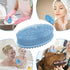Silicone Body Scrubber, Handheld Shower Brush, Soft Loofah Bath Scrubber for Deep Clean, Blue
