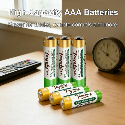 Toyohira 48 Pack 24 24 1.5V 5-Year AA and AAA Batteries Combo - Double A + Triple A Alkaline Batteries - Long-Lasting