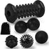 QLDT Massage Ball & Foot Roller 5 in 1 Set,Foot Massager Roller-Lacrosse,Peanut,Spiky,Hand Exercise