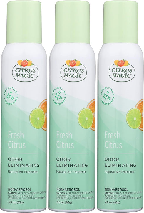 Citrus Magic Natural Odor Eliminating Air Freshener Spray, Fresh Citrus, 3 Fl Oz (Pack of 3), 3 Count