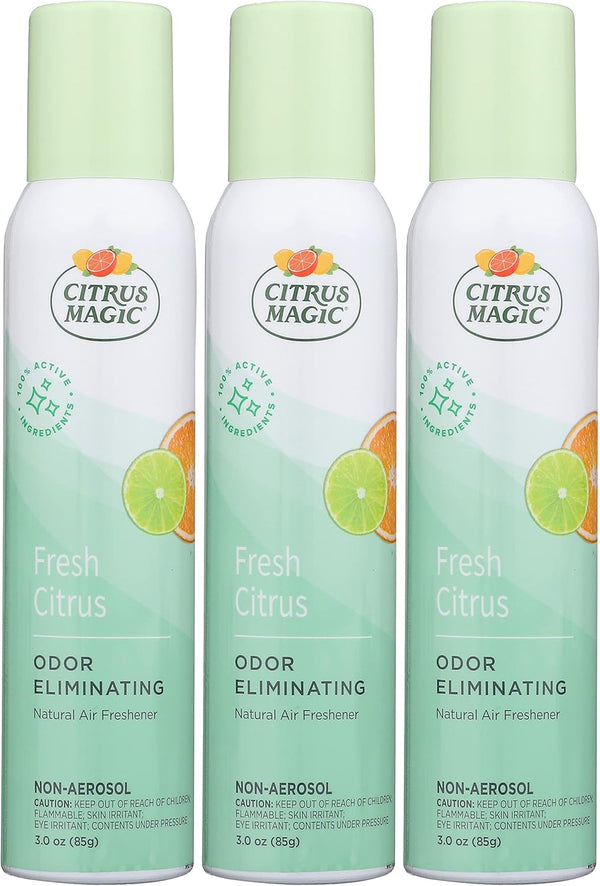 Citrus Magic Natural Odor Eliminating Air Freshener Spray, Fresh Citrus, 3 Fl Oz (Pack of 3), 3 Count
