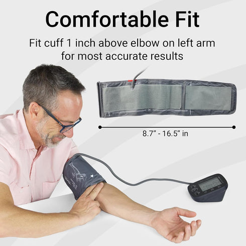 Automatic Blood Pressure Machine - Upper Arm Digital Pulse Monitor with Large LCD Display