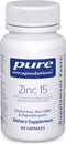 Pure Encapsulations Zinc 15 mg, 60 Capsules, Zinc Picolinate Supplement for Immune Support, Growth & Wound Healing