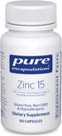 Pure Encapsulations Zinc 15 mg, 60 Capsules, Zinc Picolinate Supplement for Immune Support, Growth & Wound Healing