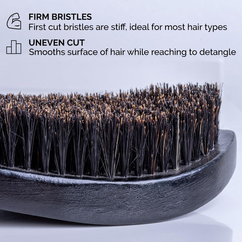ZEUS Premium Hair Brush, Men's Grooming Beard & Hair Brush, 100% Boar Bristle & Beech Wood Handle