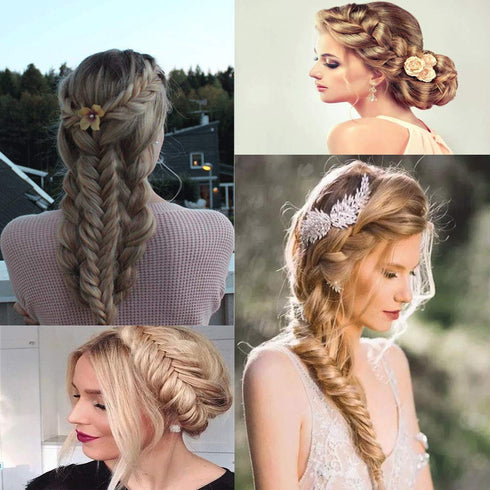 TOECWEGR Classic Synthetic Hair Braided Headband, Wide Strands Wedding Fluffy Braids Wig Band