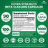 Zazzee Extra Strength 1,3/1,6 Beta Glucans, 1000 mg, 90 Vegan Capsules, 100% Concentrated, Supports Immune System
