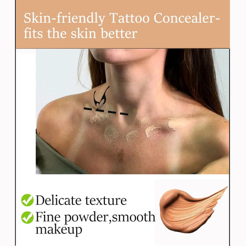Tattoo Cover Up - Invisible Waterproof Concealer Kit for Body Leg Tattoos, Scars, and Dark Spots