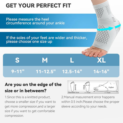 INDEEMAX 2 Pack Ankle Brace for Sprained Ankle, Compression Sleeve Socks for Women & Men, Foot Swelling Relief