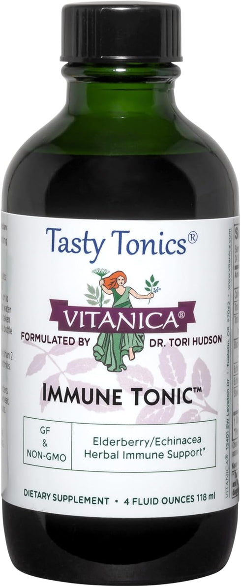 Vitanica Immune Tonic - Black Elderberry 2000mg, Echinacea, Immune Support, 4 Ounce