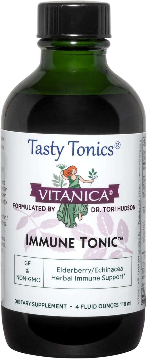 Vitanica Immune Tonic - Black Elderberry 2000mg, Echinacea, Immune Support, 4 Ounce
