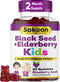 Elderberry & Black Seed Oil Gummies for Kids, Immune Support with Vitamin C and Zinc, Delicious Berry Flavor, 60 Gummies