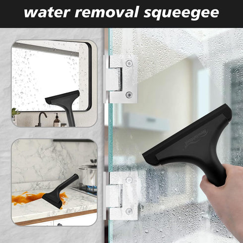 NEWISHTOOL 5.9 Inch Bathroom Shower Squeegee, Soft Silicone Blade for Cleaning Glass Doors and Kitchen Countertops