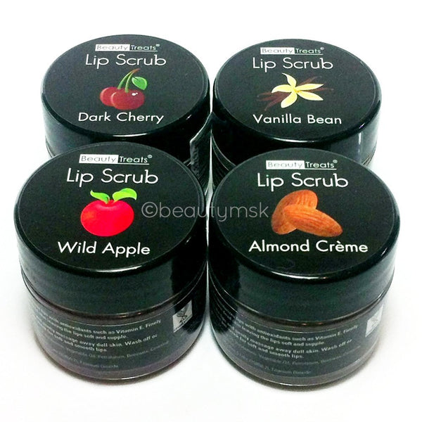 Lip Scrub Set with Antioxidants and Vitamin E, 4 pcs, All 4 Different Flavors