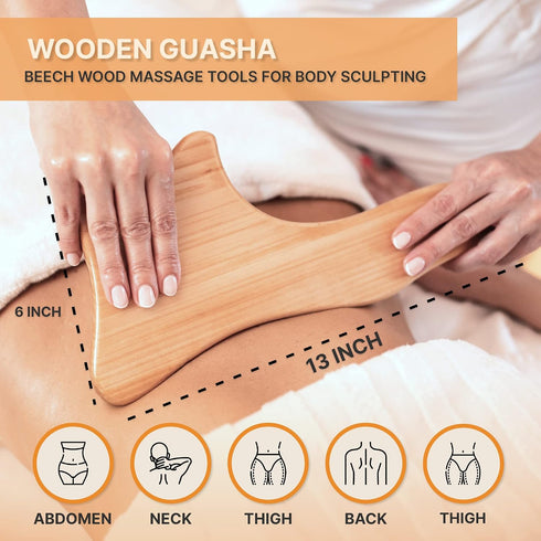Nuddspa 6-in-1, Wood Therapy Massage Tools Lymphatic Drainage Massager Maderoterapia Kit - Anti Cellulite Body