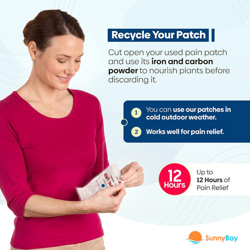 SunnyBay Adhesive Heat Patches for Neck, Knee, Back - 30 Count, Air-Activated Heat Pads, 5x3 inches