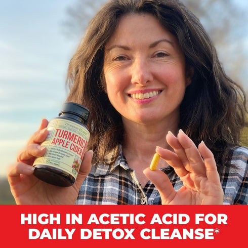 Organic Apple Cider Vinegar Capsules with Turmeric and Ginger for Joint Health, 60 Vegan ACV Supplements
