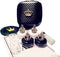 2 Pack Fashion Contact Lens Case, Cute Crown Black White Leak Proof Portable Box Kit with Mirror