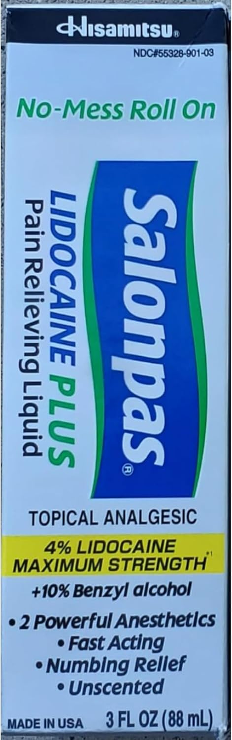 Salonpas LIDOCAINE Plus Liquid, Pack of 4
