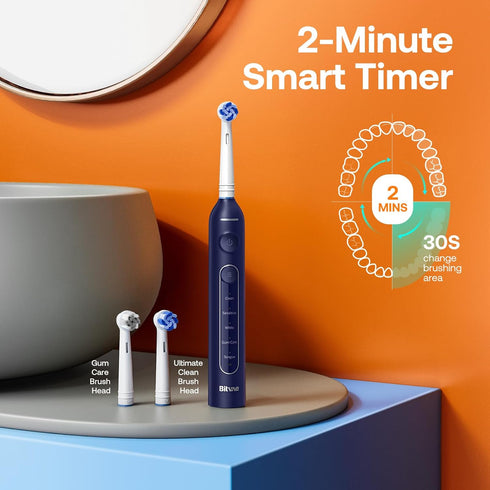 R2 8 5 Bitvae Rotating Travel Electric Toothbrush, Professional Brush Heads, Carrying Case, Teeth Care Modes, Pressure