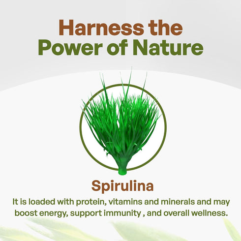 Go Nutra - Organic Spirulina Tablets, Packed with Vitamins, Minerals, Fibers, Amino Acids, Non-GMO, Vegan, 500 mg, 720
