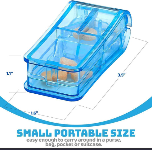 Pill Cutter (Pack of 3) - V-Grip Pill Crusher and Transparent Splitter for Vitamins and Medication