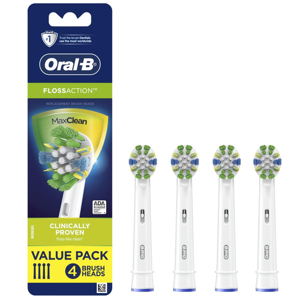 Oral-B Floss Action Replacement Brush Heads for an Oral-B Electric Toothbrush, Pack