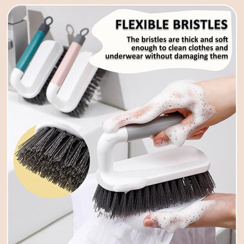 Scrub Brush, Heavy Duty Cleaning Brushes with Handle, 2 Pack for Shower, Bathroom, Kitchen, and Bathtub