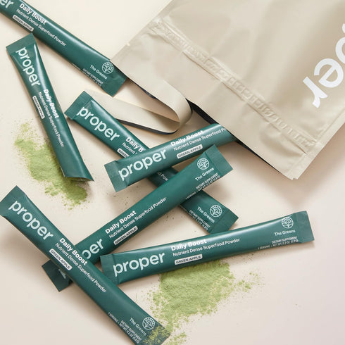 Proper, The Greens Daily Boost Organic Greens Powder. Whole Food, Apple Flavor Veggie Powder Superfood with Wheatgrass
