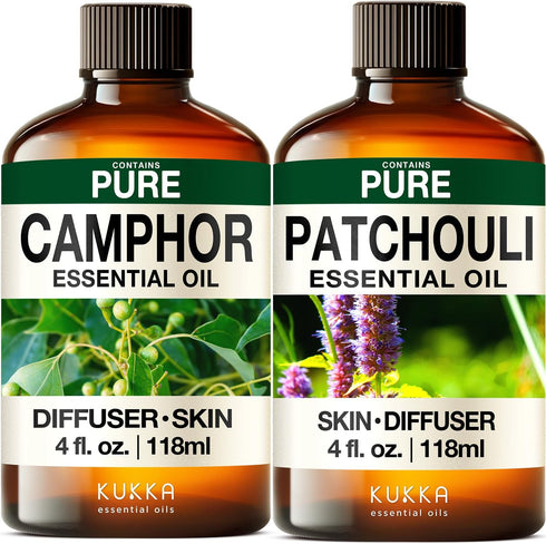 KUKKA essential oils Camphor Essential Oil for Diffuse & Patchouli Essential Oil for Diffuser Set