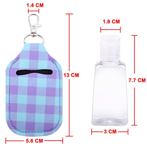 Duufin 40 Pieces Keychain Set with 20 Hand Sanitizer Holder Keychains and 20 Reusable Flip Cap Travel Bottles